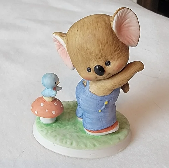 VINTAGE Lefton China Porcelain Koala with bluebird - Picture 7 of 9